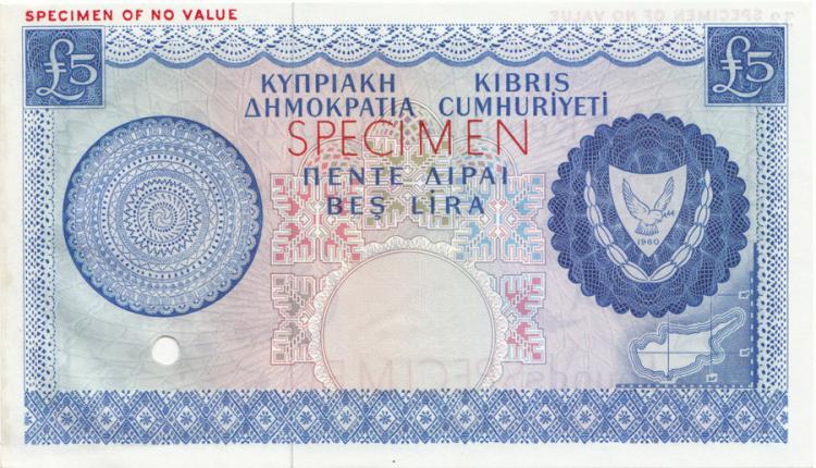 Cyprus (1961) £5 Specimen -... image