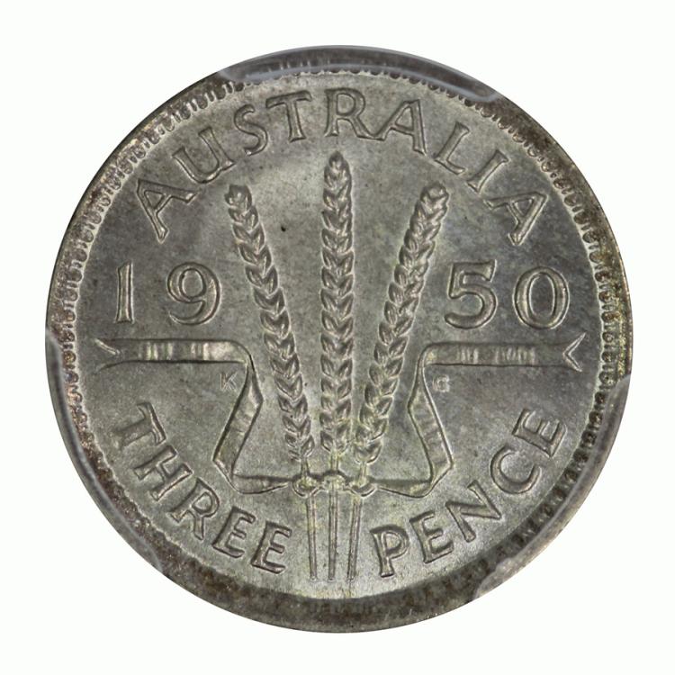 Australia 1950 Threepence, ... image