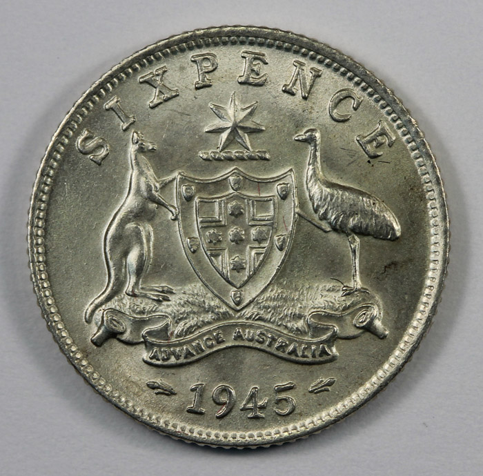 Australia 1945 Sixpence, Ch... image