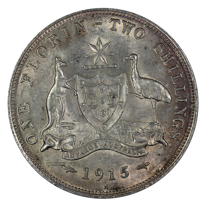 Australia 1915 H Florin, ab... image