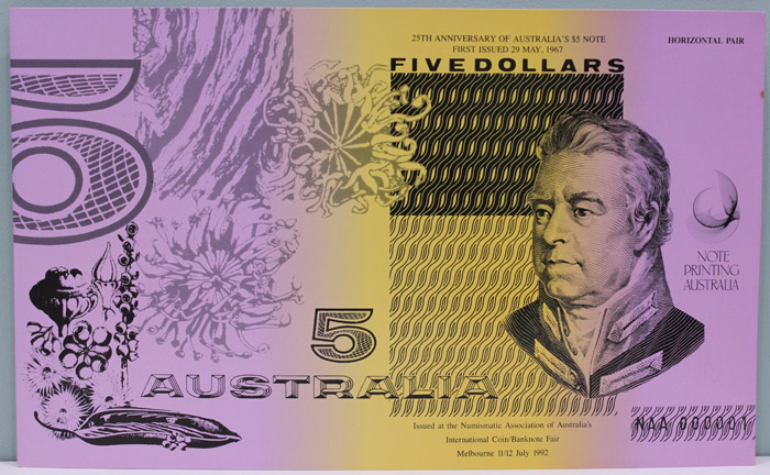 Australia "XXV Prefix" $5 ,... image