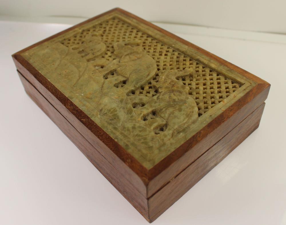 Indian Timber Box with Hing... image