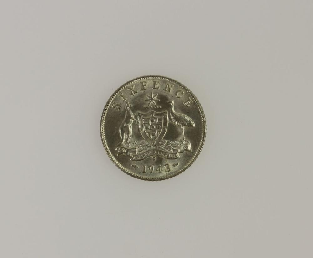 Australia 1943 D Sixpence, ... image