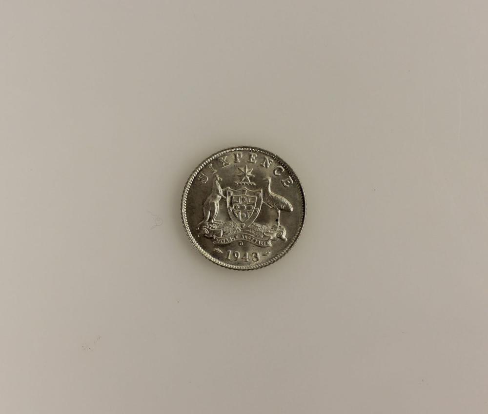 Australia 1943 D Sixpence, ... image