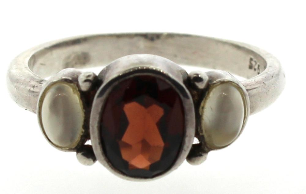 Garnet & Moonstone Ring in ... image