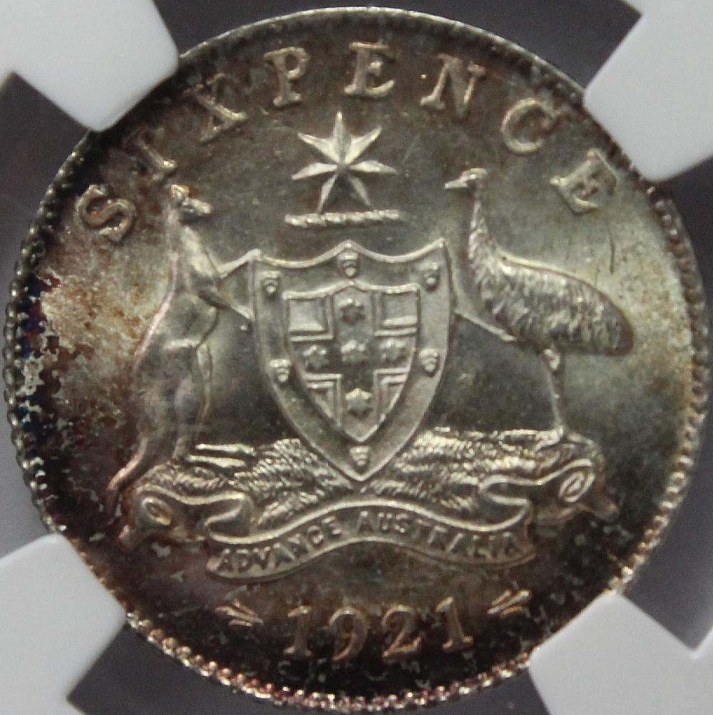 Australia 1921 Sixpence, NG... image