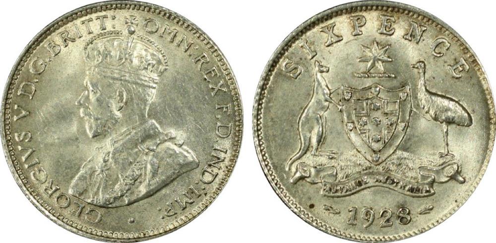 Australia 1928 Sixpence, PC... image