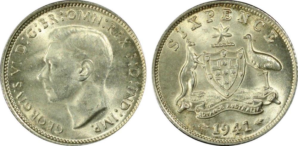 Australia 1941 Sixpence, PC... image