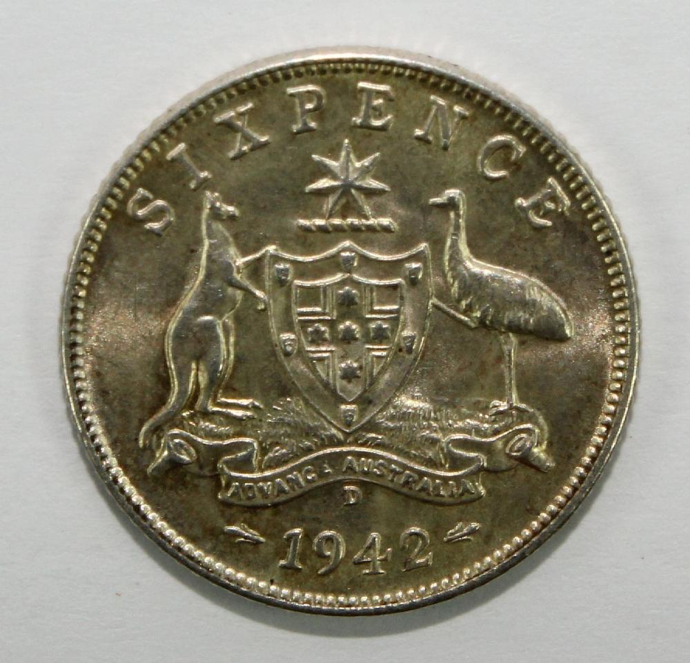 Australia 1942 D Sixpence, ... image