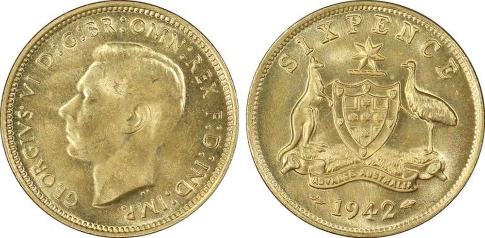 Australia 1942 M Sixpence, ... image