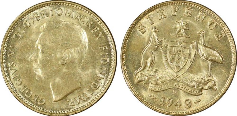 Australia 1943 S Sixpence, ... image