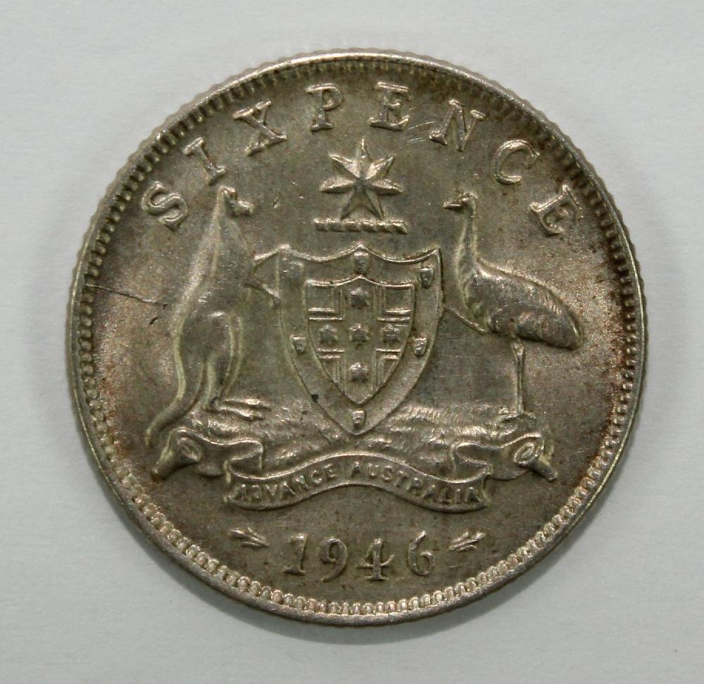 Australia 1946 Sixpence, ne... image