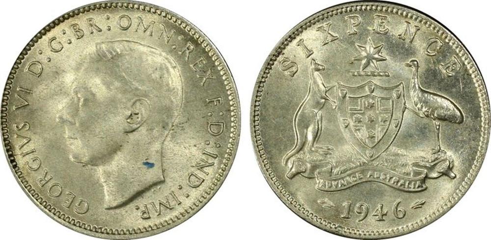 Australia 1946 Sixpence, PC... image