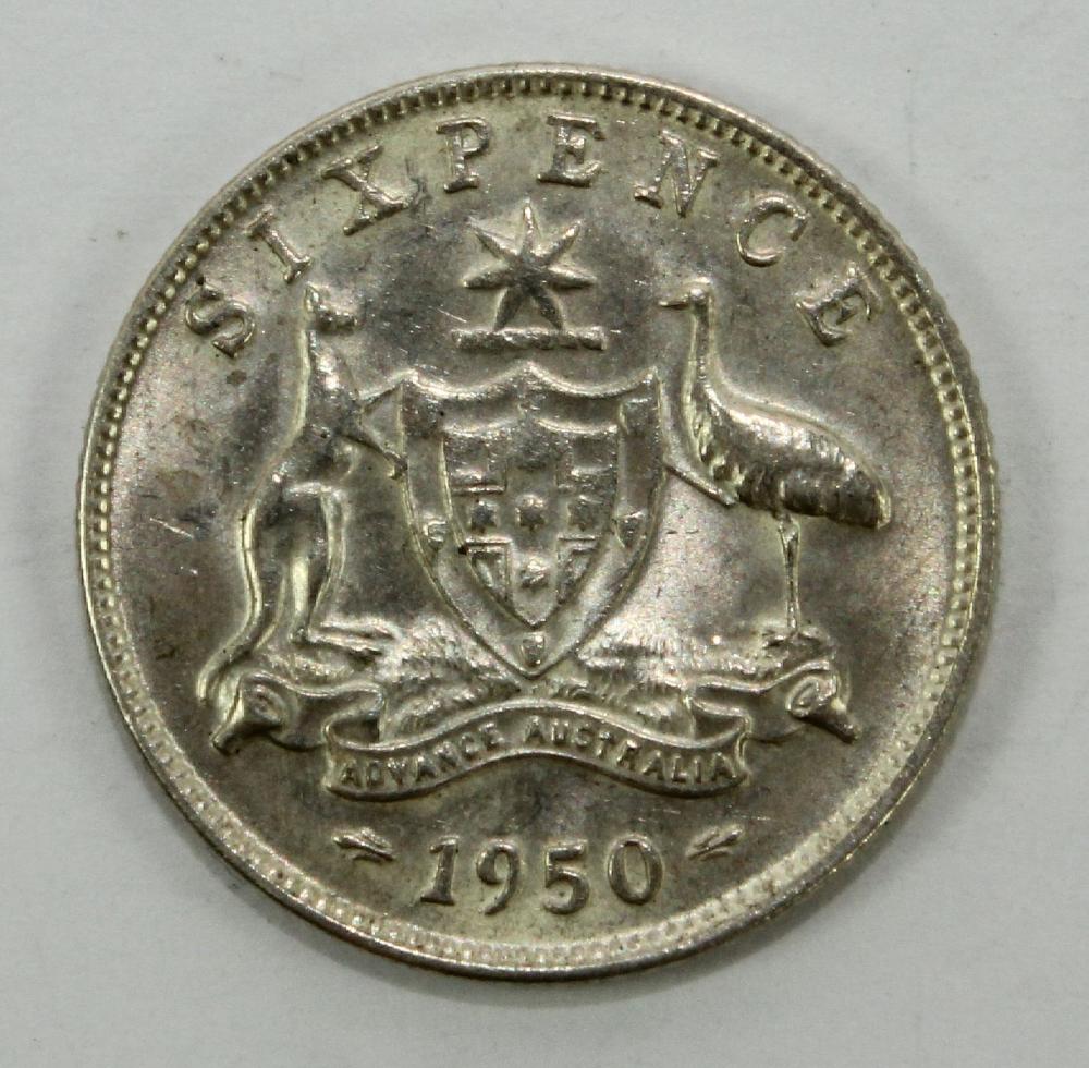 Australia 1950 Sixpence, Ch... image