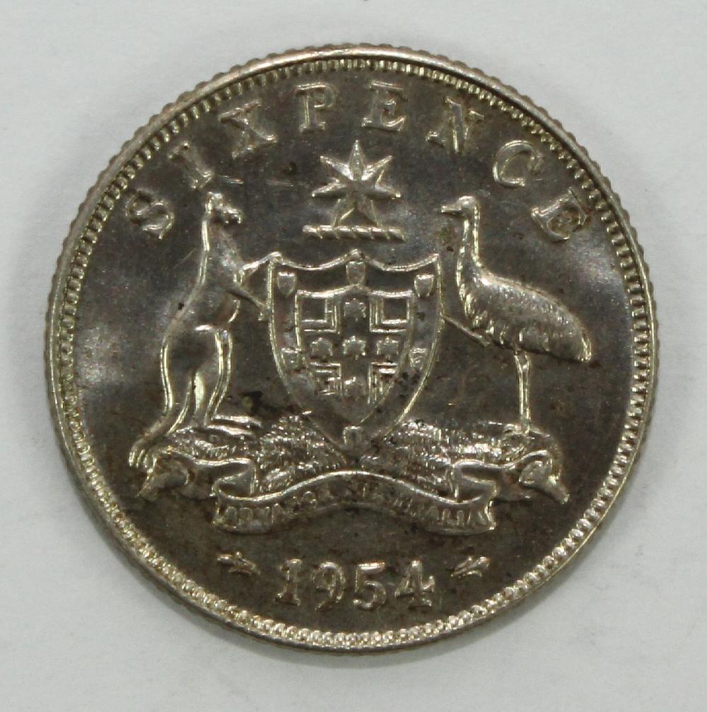 Australia 1954 Sixpence, Ch... image