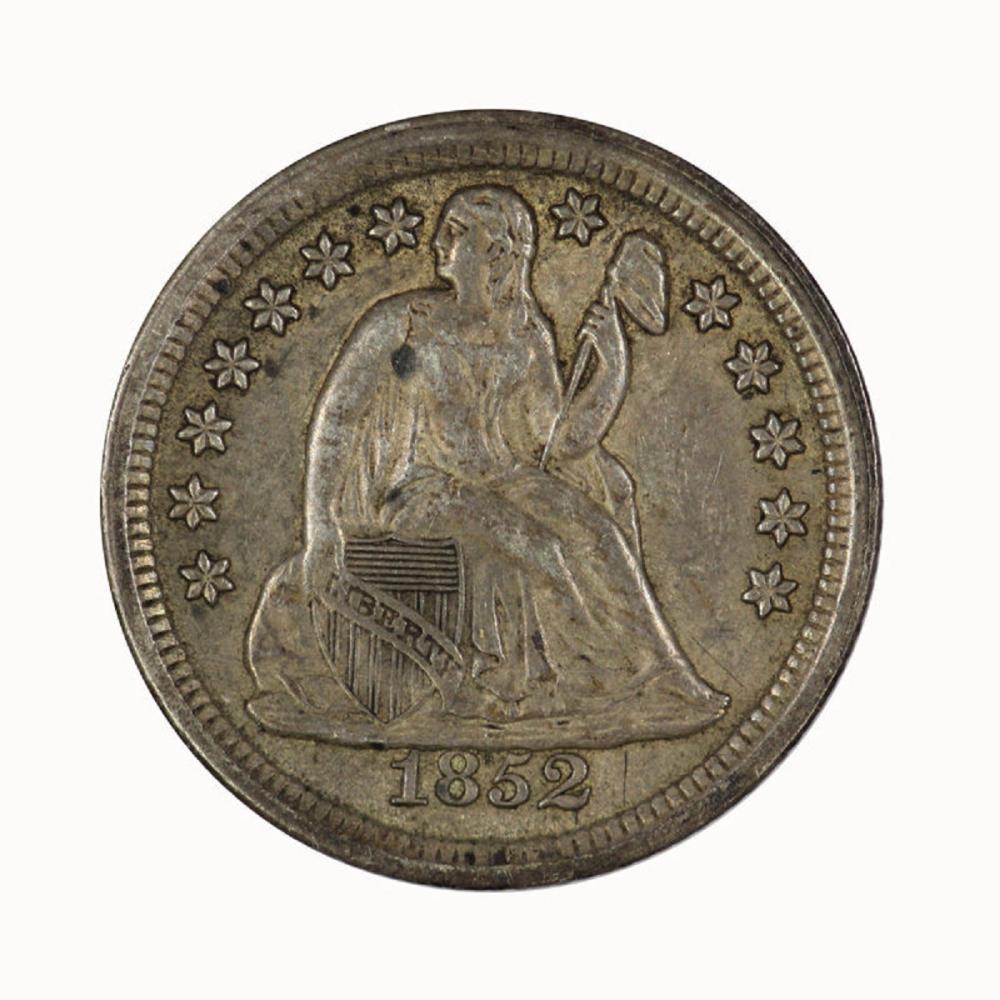 U.S.A. 1852 Dime, about Unc... image