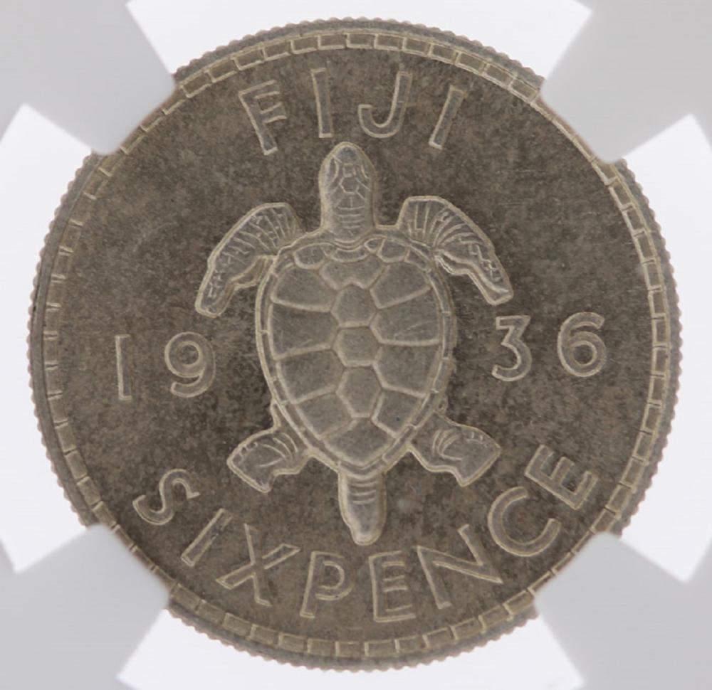 Fiji. 1936 Sixpence, NGC MS65 image