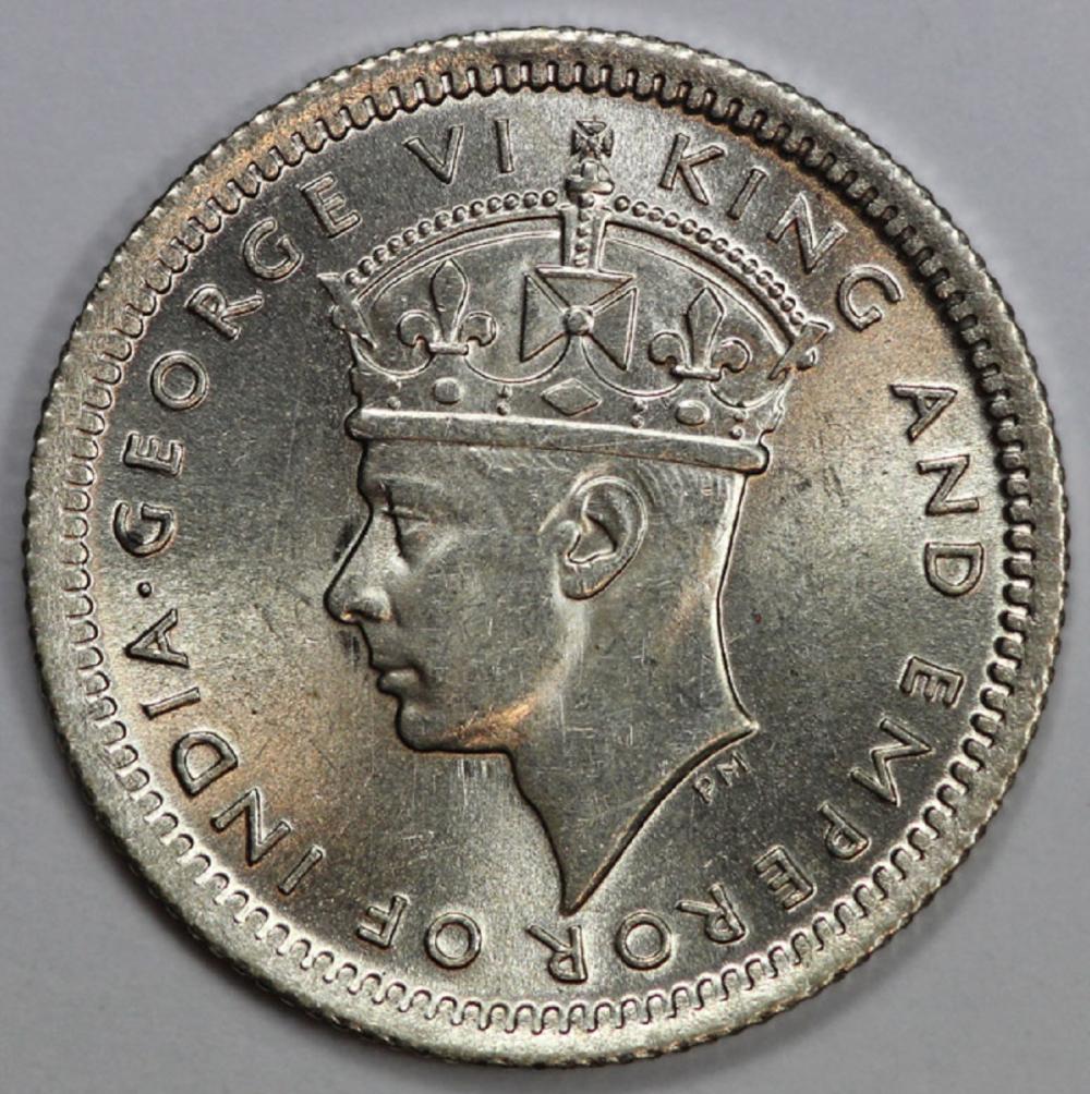 Malaya. 1945 Silver Five Ce... image