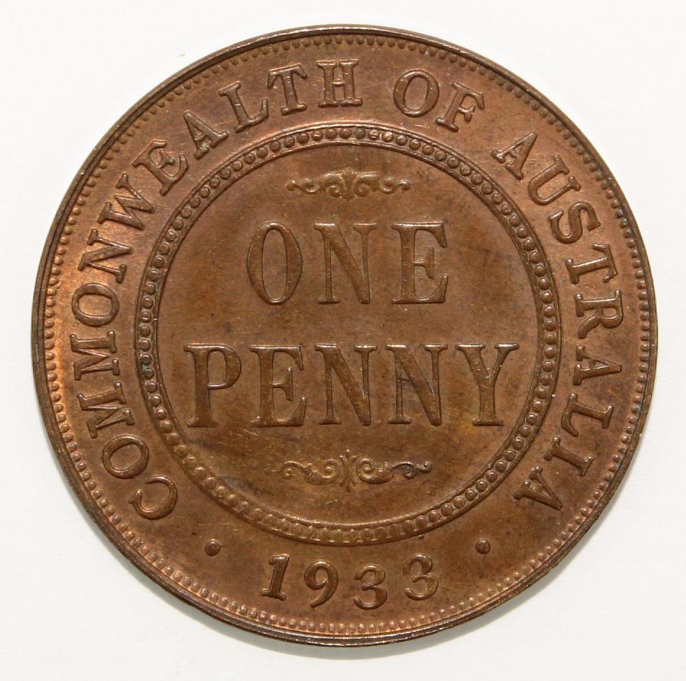 Australia 1933 Penny, Uncir... image