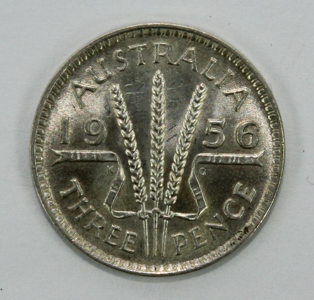 Australia 1956 Threepence, ... image