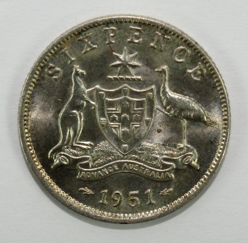 Australia 1951 Sixpence, Ch... image