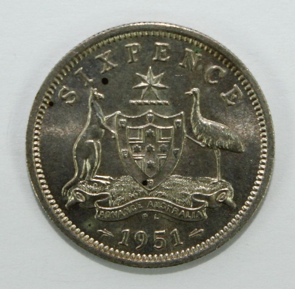 Australia 1951 PL Sixpence,... image