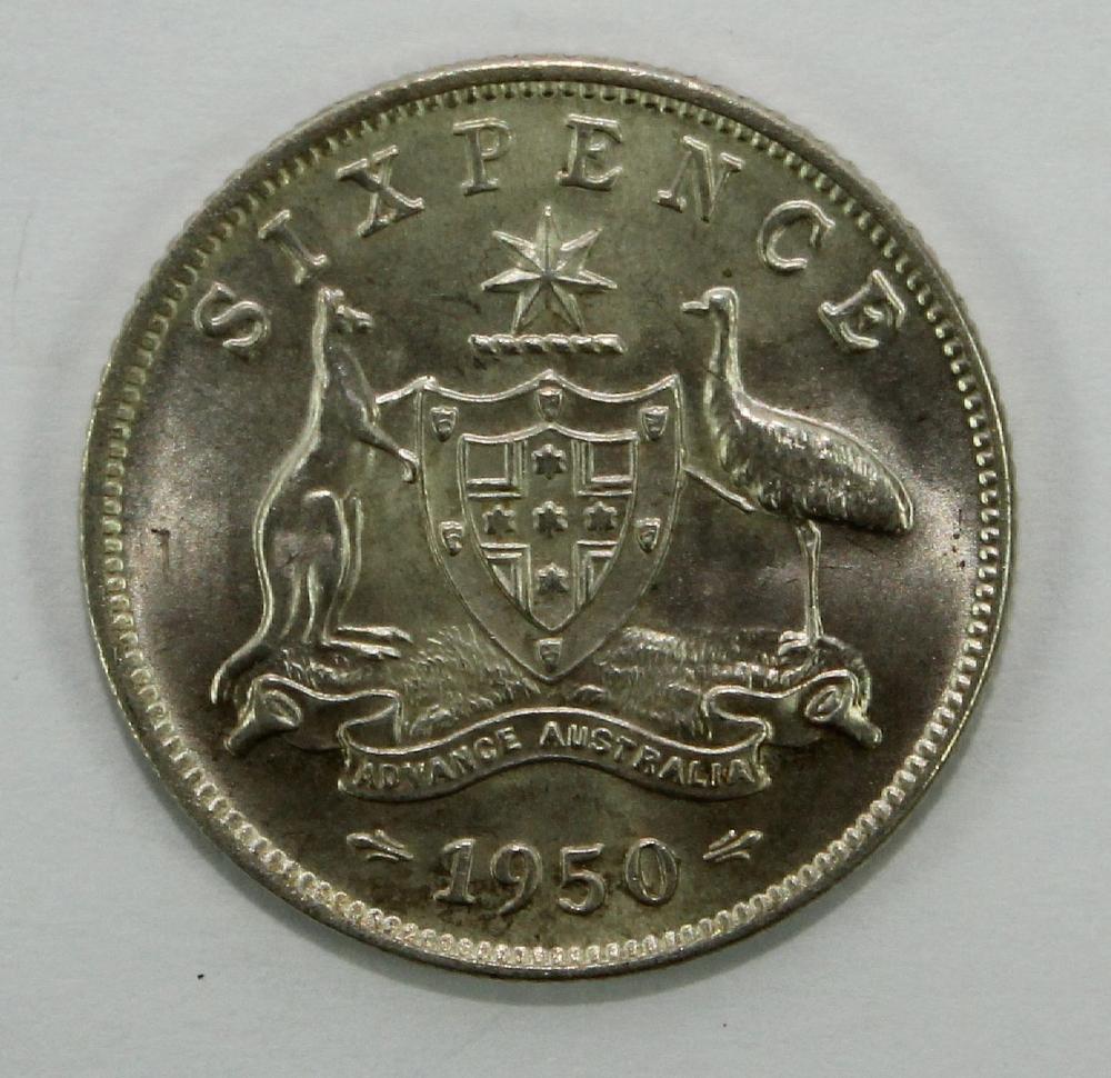 Australia 1950 Sixpence, Ch... image