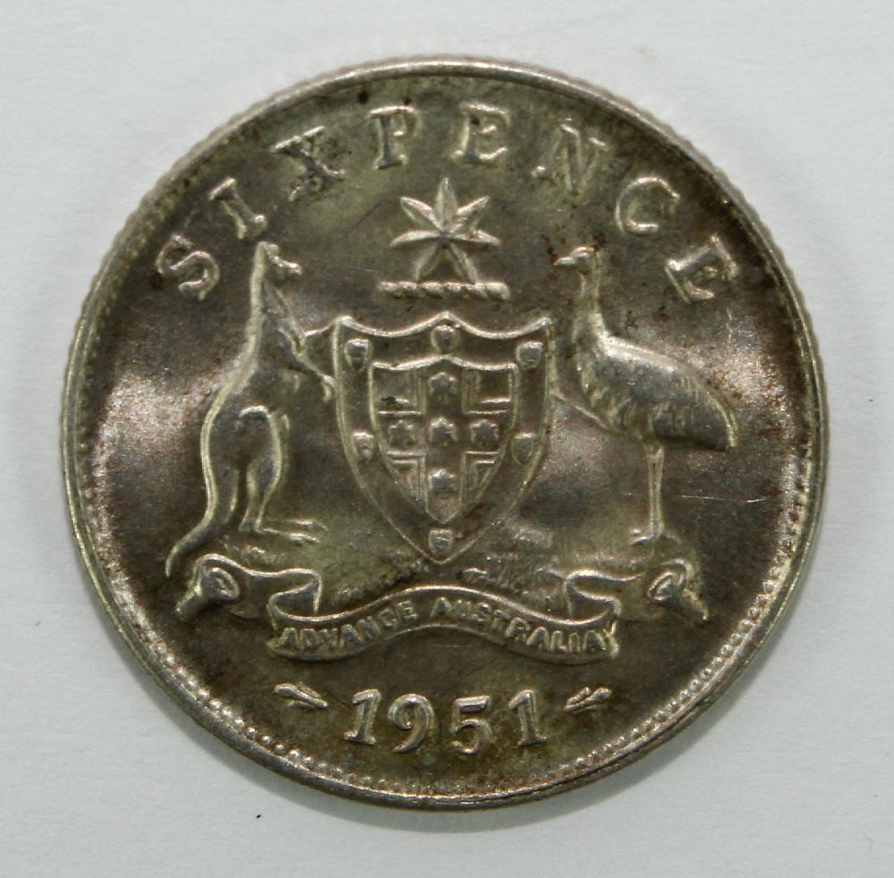 Australia 1951 Sixpence, Ch... image