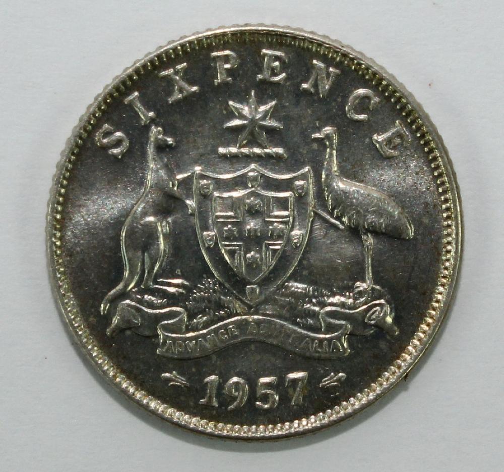 Australia 1957 Sixpence, ne... image