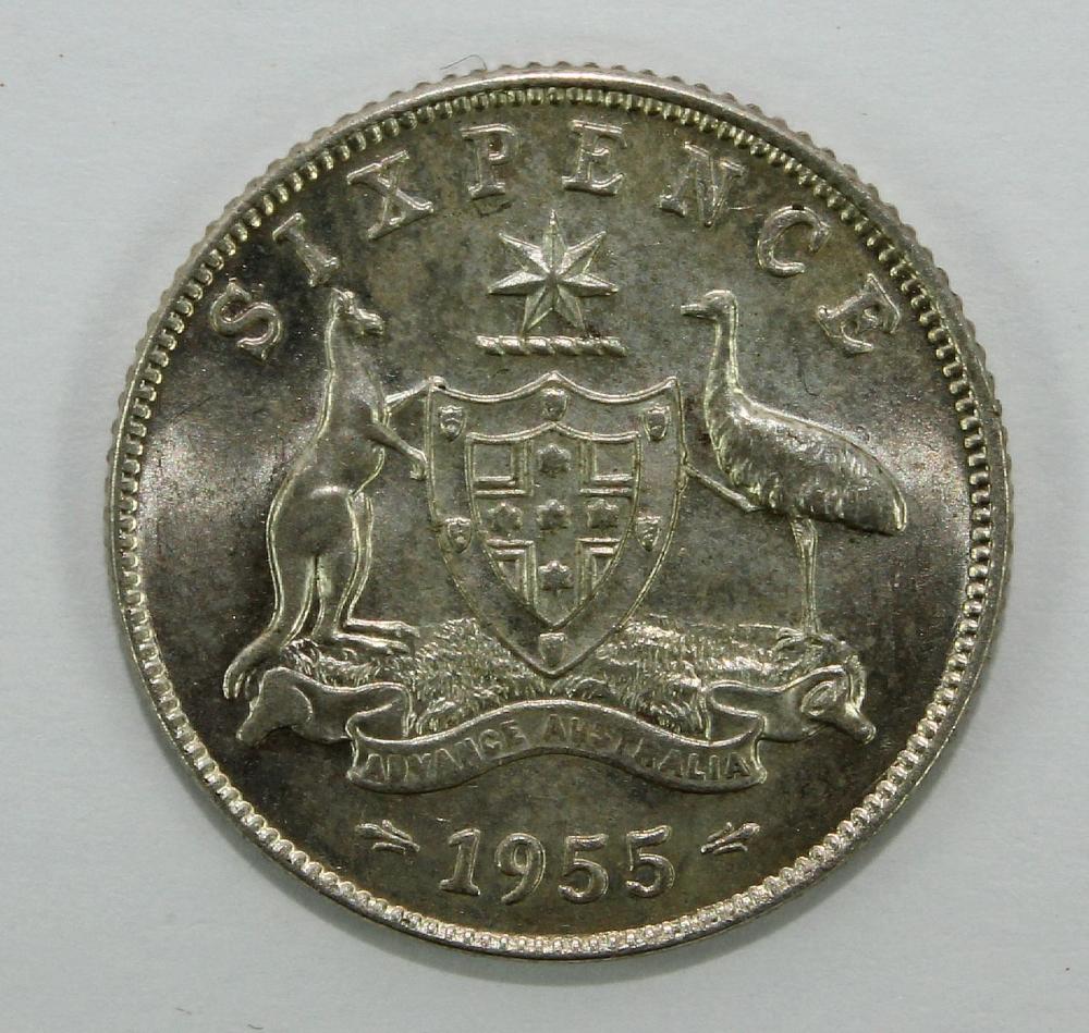 Australia 1955 Sixpence, ne... image