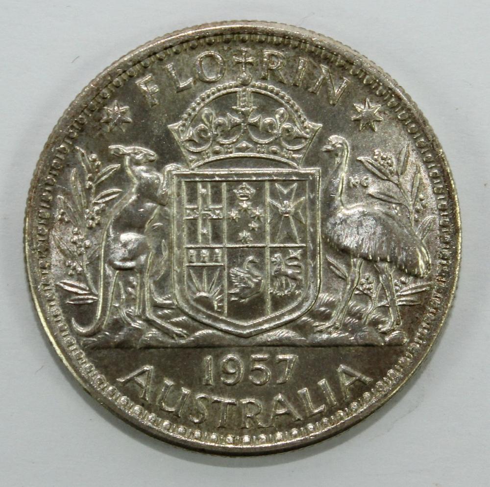 Australia 1957 Florin, near... image