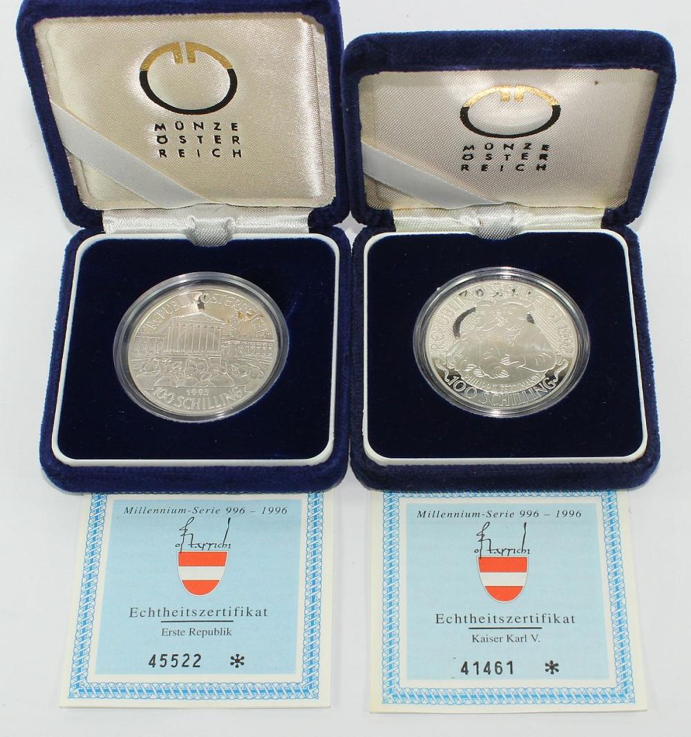 Austria 1992 & 1995 Silver ... image