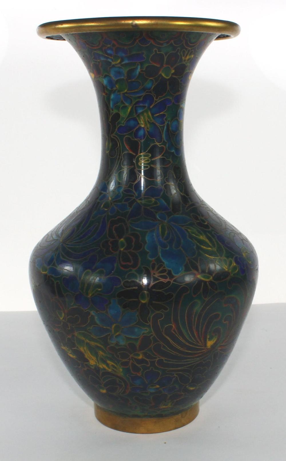 Vintage Blue Cloisonné Vase... image