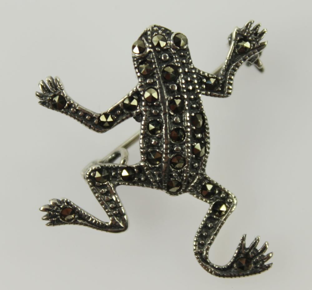 Frog Brooch in Marcasite & ... image