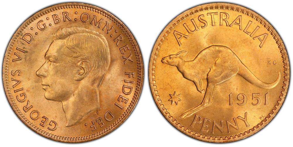 Australia 1951 PL Penny, PC... image