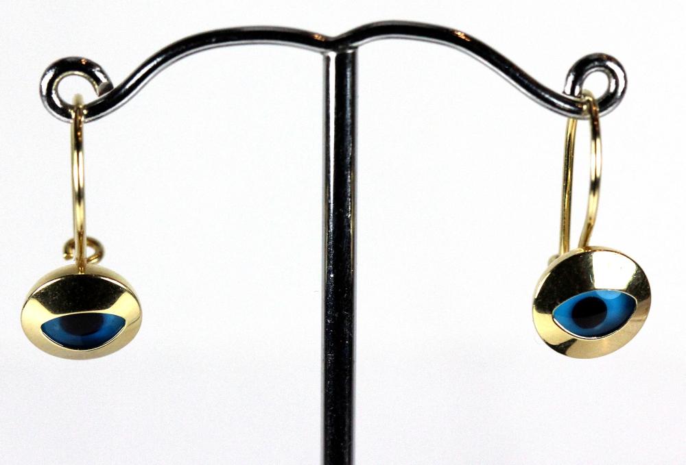 'Evil Eye' Gold Earrings in... image