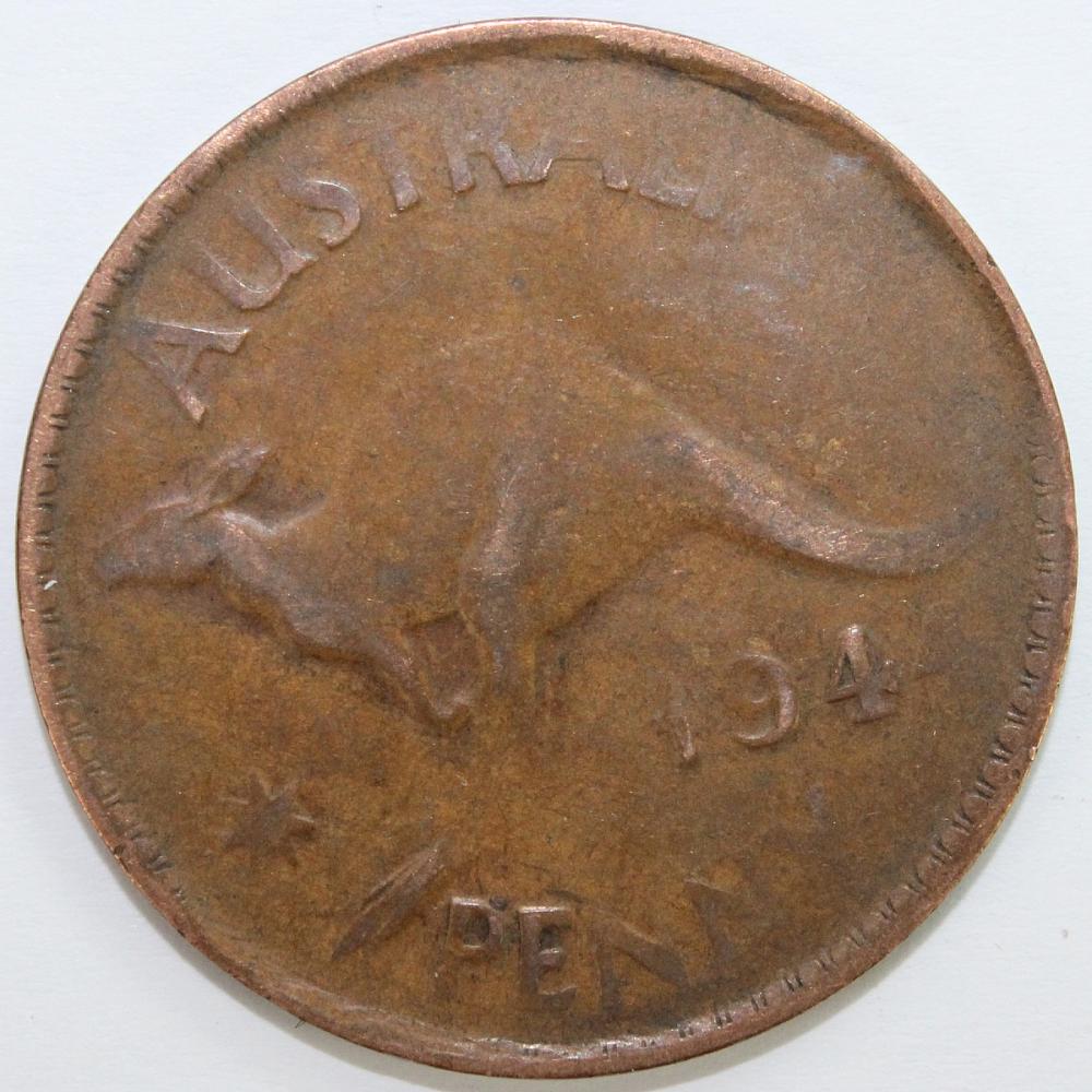 Australia. 'Error' Penny, Fine image