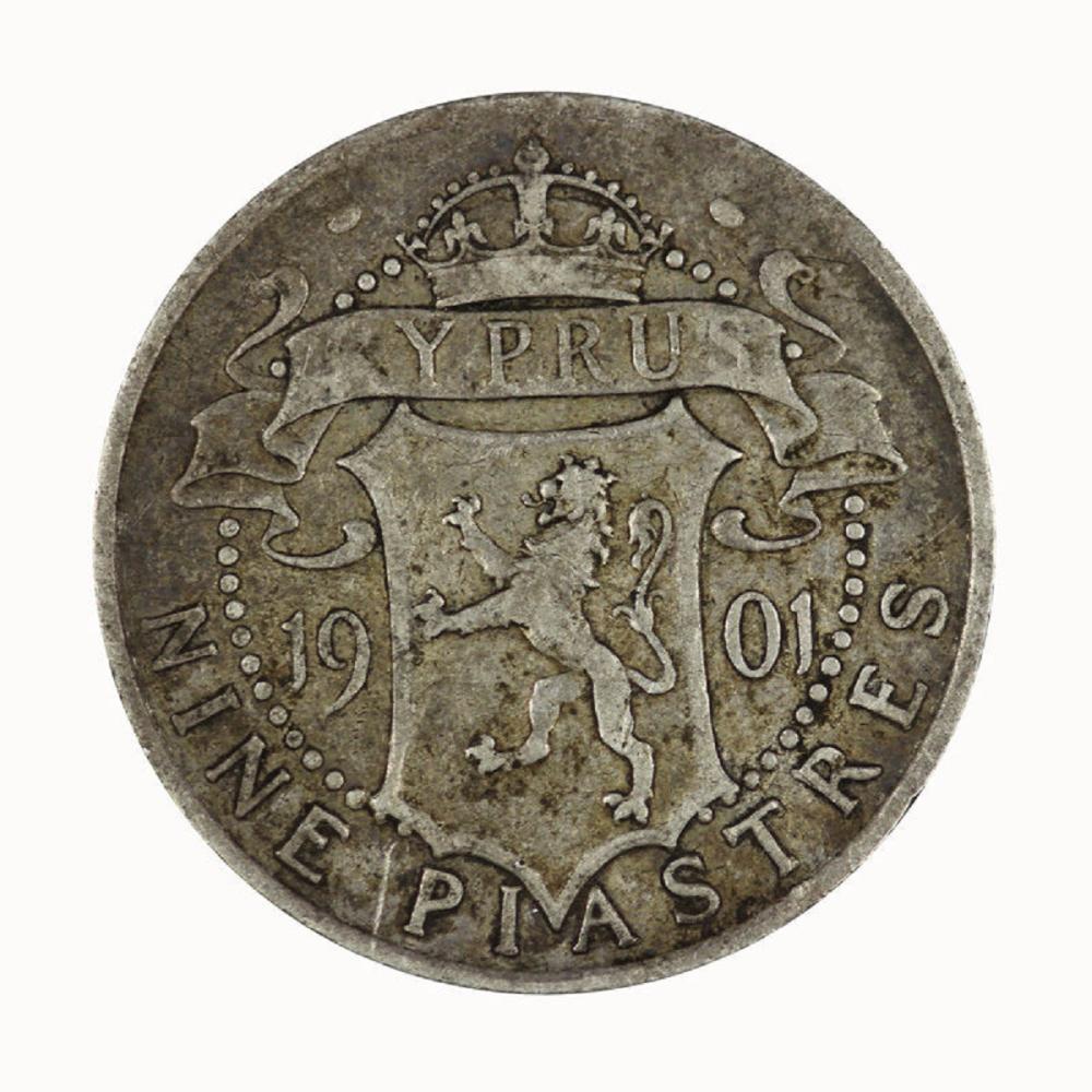 Cyprus 1901 Nine Piastres, ... image