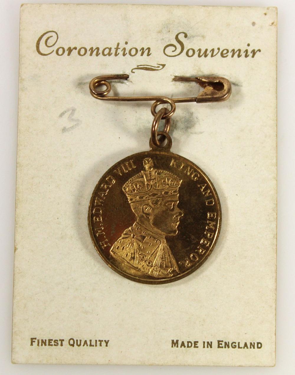 Great Britain 1937 - dated Badge for the 'Coronation of Edward VIII' on original Card