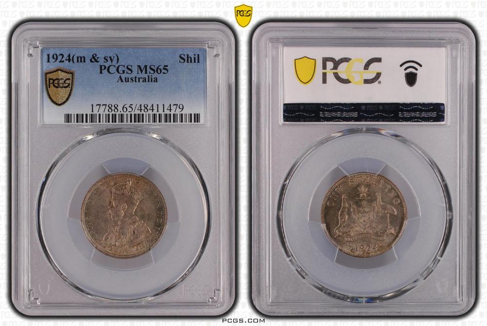 Australia 1924 Shilling, PCGS MS65