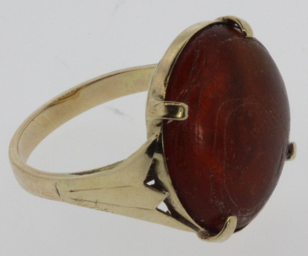 Vintage Amber Button Ring i... image