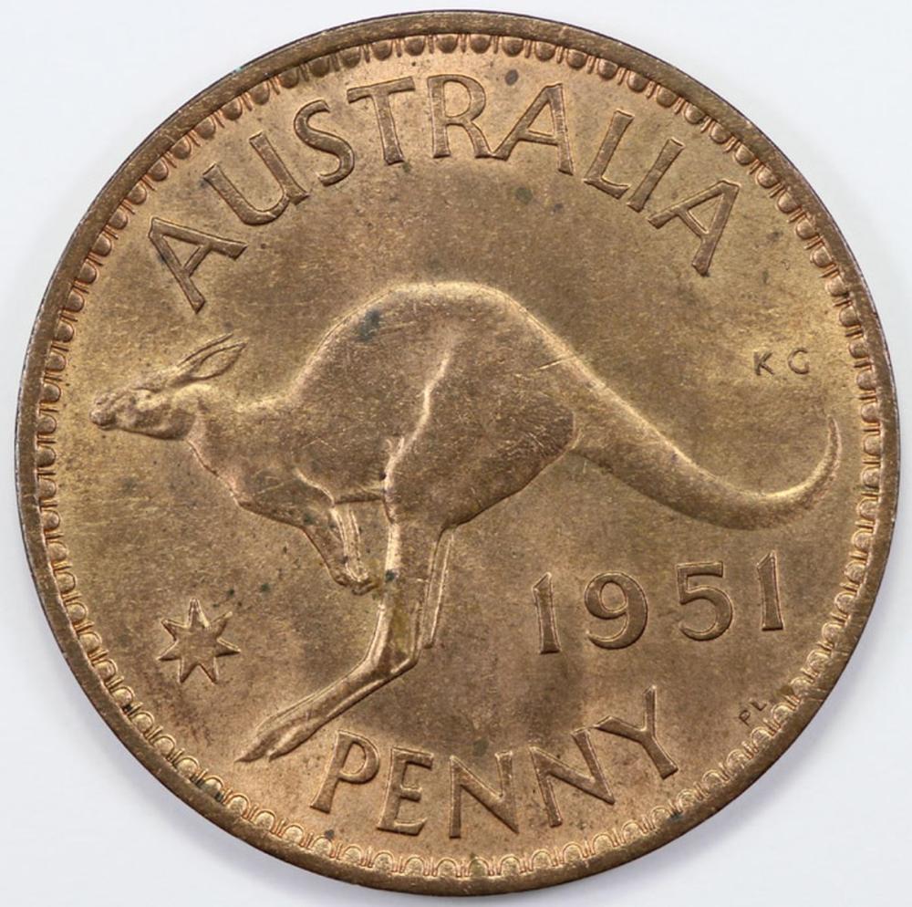 Australia 1951 'PL' Penny, ... image