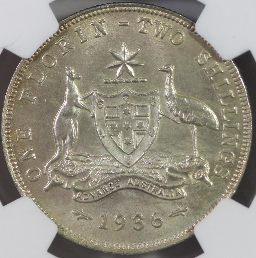 Australia 1936 Florin, NGC ... image