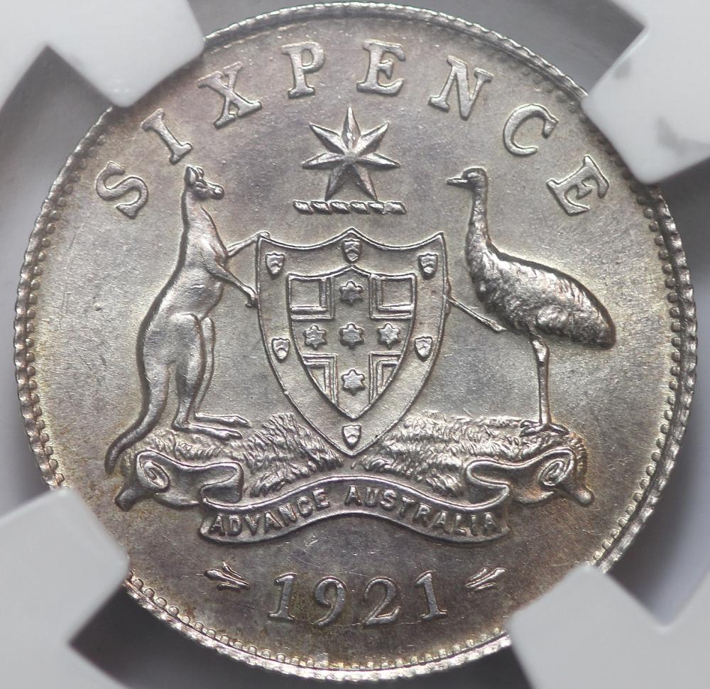 Australia 1921 Sixpence, NG... image