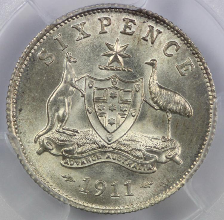 Australia. 1911 Sixpence, P... image