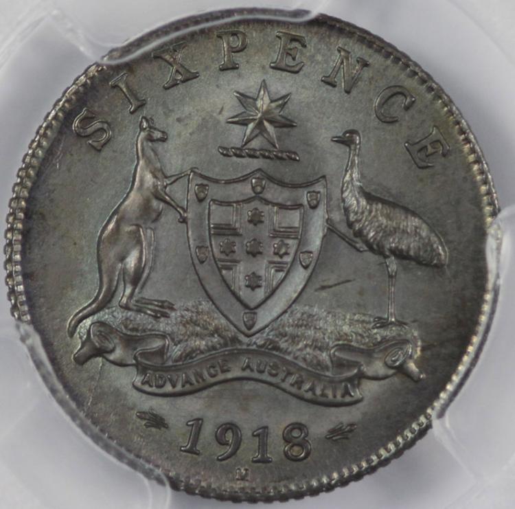 Australia. 1918 M Sixpence,... image