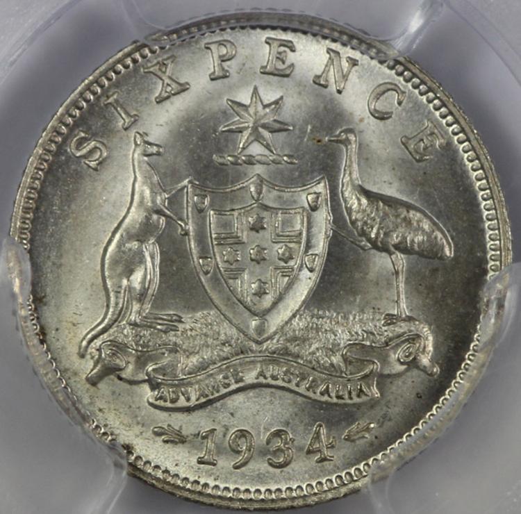 Australia. 1934 Sixpence, P... image