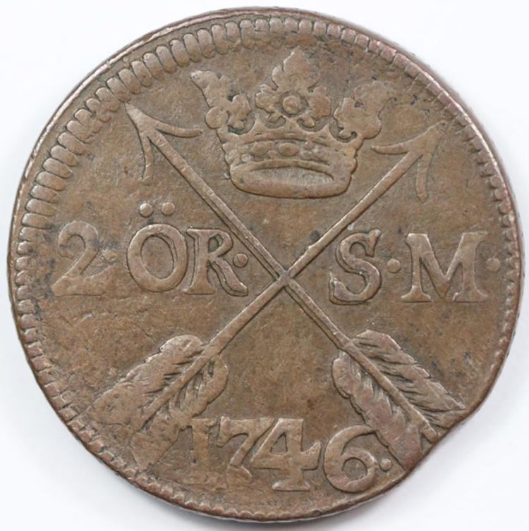 Sweden. 1746 2 Ore, good Ve... image