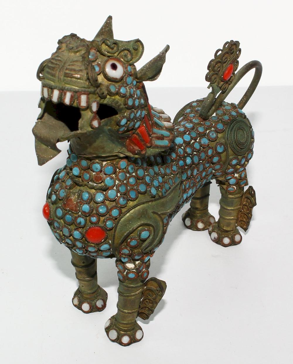 Tibetan Brass Foo Dog Vesse... image