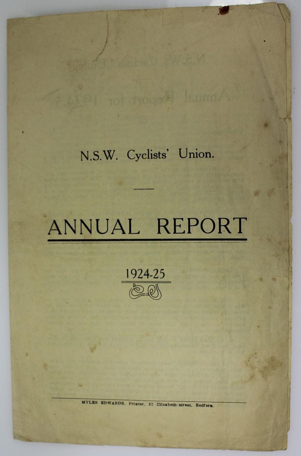 N.S.W. Cyclist's Union 1924... image